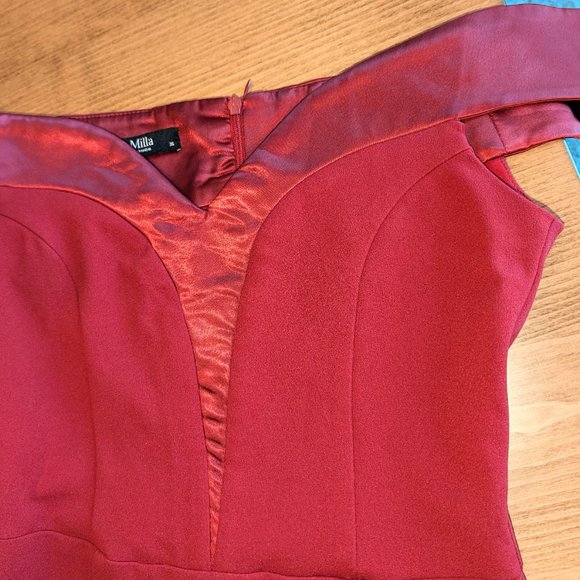 Milla Prom Dress Size 6 Red Gown Long Train Formal Sexy Pretty Woman Gorgeous - Picture 15 of 16